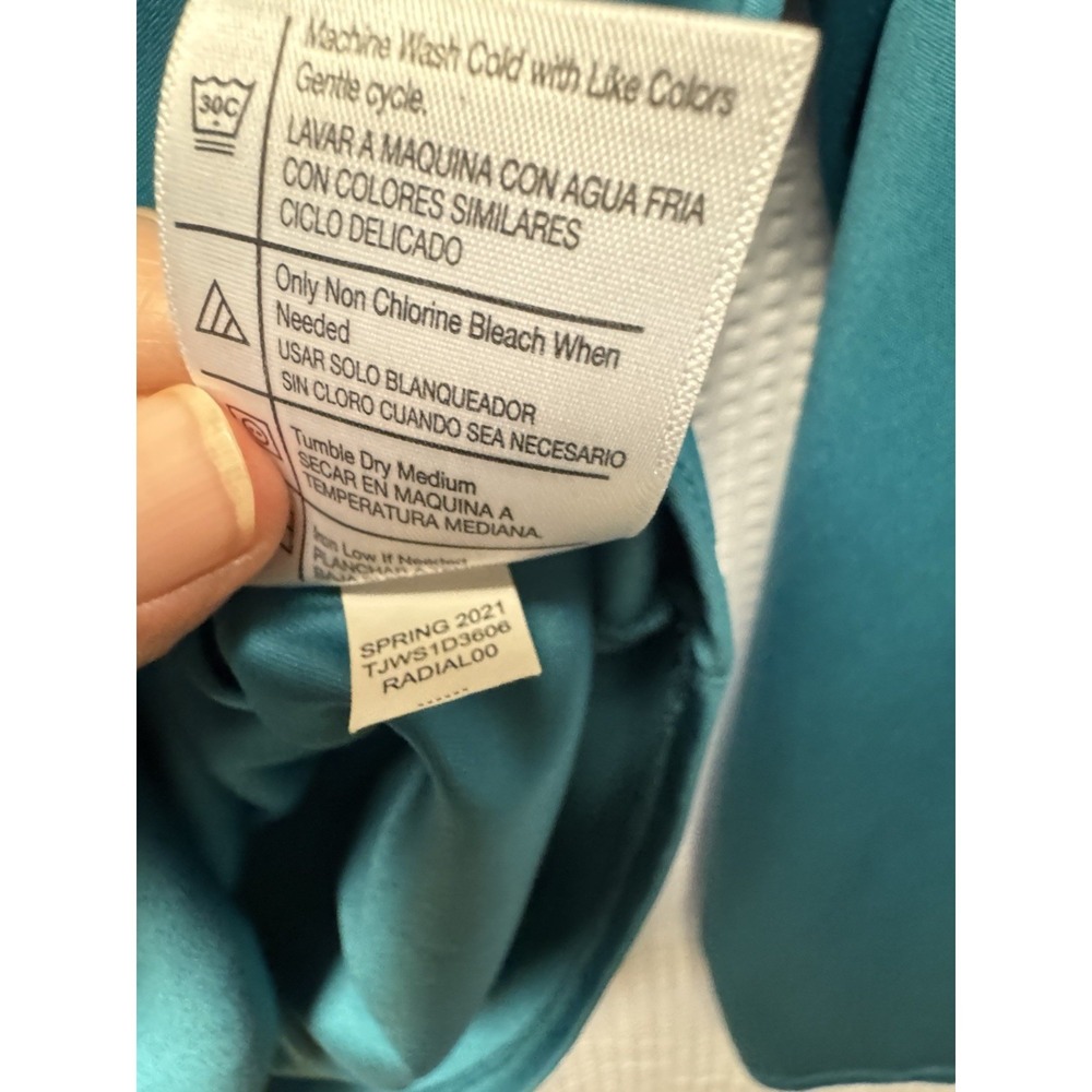 The American Outdoorsman for Women Teal Hooded Pullover w/ponytail thumb holes L - Picture 9 of 12